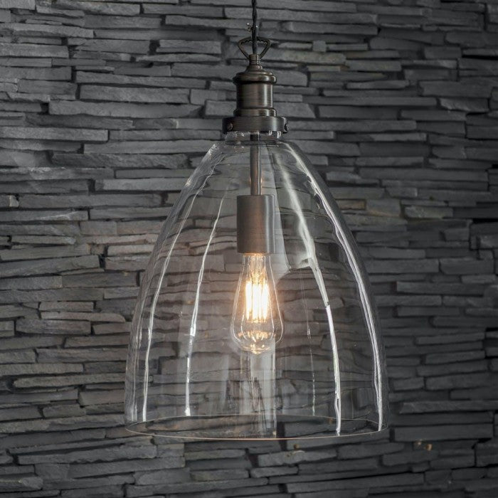 Antique Brass Bullet Hanging Pendant Light by Garden Trading