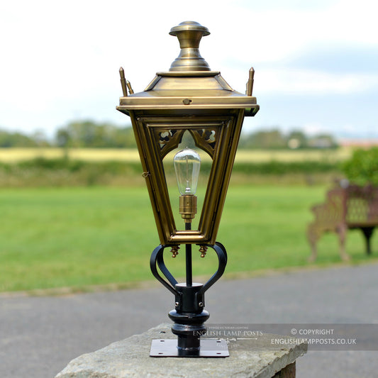 Antique Brass 'Canterbury' Pillar Light - 71cm