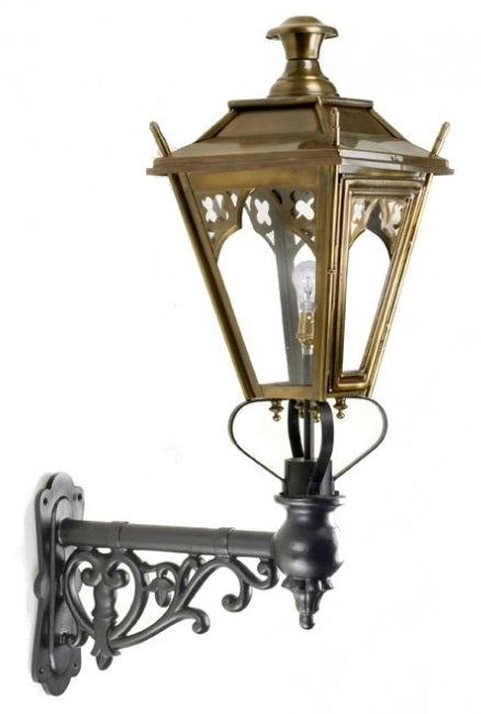 Antique Brass Deluxe 'Dorchester' Wall Light On Ornate Bracket