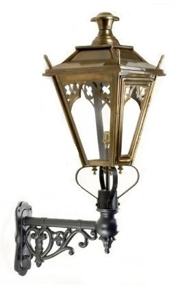 Antique Brass Deluxe 'Dorchester' Wall Light On Ornate Bracket