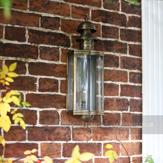 "Hollingbury" Large Brass Flush Wall Lantern