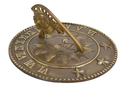 Antique Brass Sunrays and Starlight Sundial
