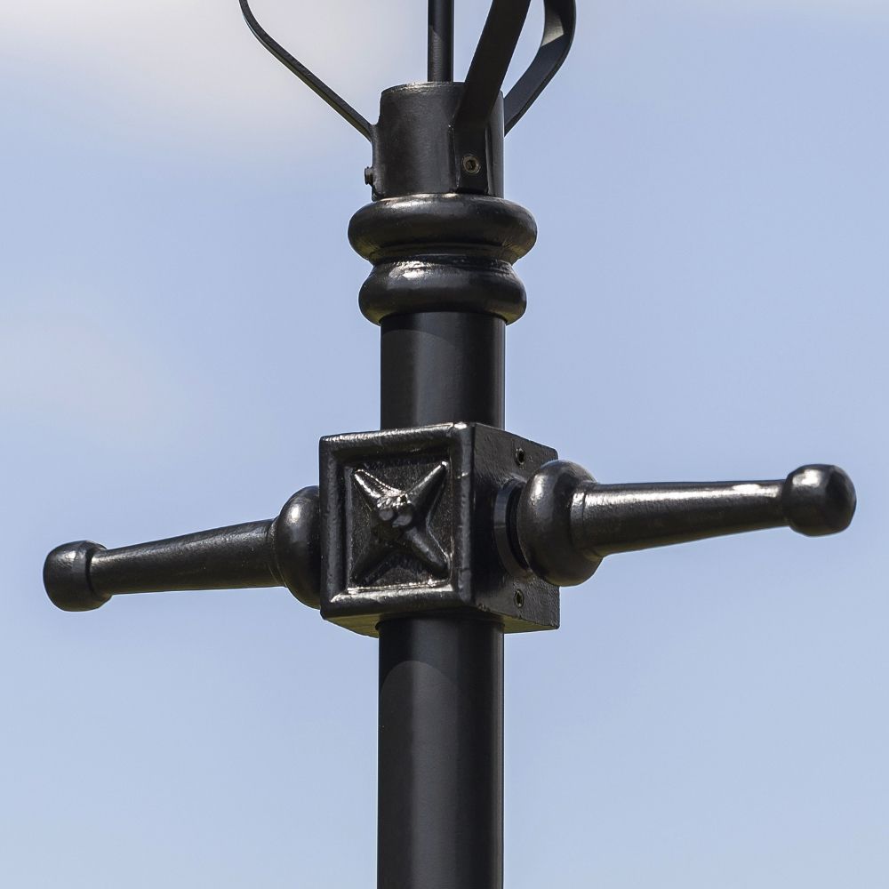 Magnified view of the cast iron ladder bars