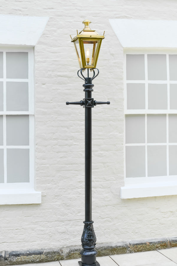 'Dorchester' Antique Brass Traditional Lamp Post - 2.7m