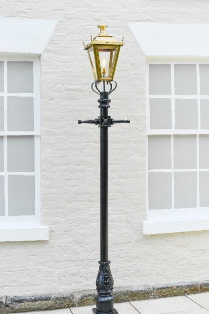 Antique brass lamp post - thumbnail