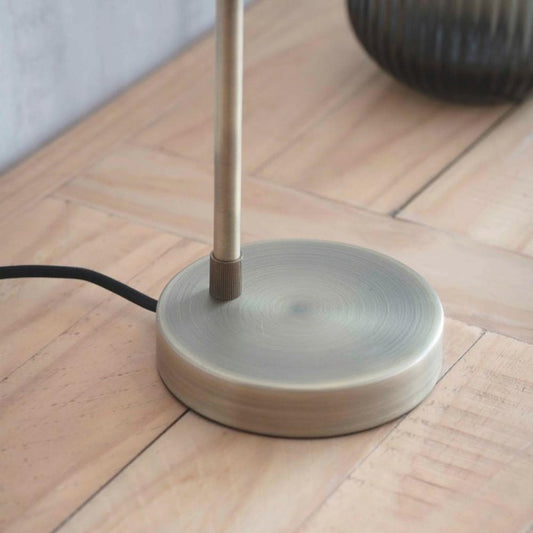 Antique Brass Ribbed Glass Desk Lamp by Garden Trading