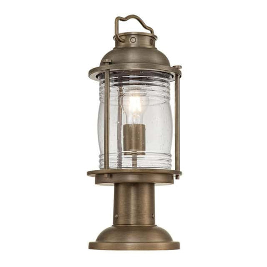 Antique Bronze Conical Style Pedestal Light - thumbnail