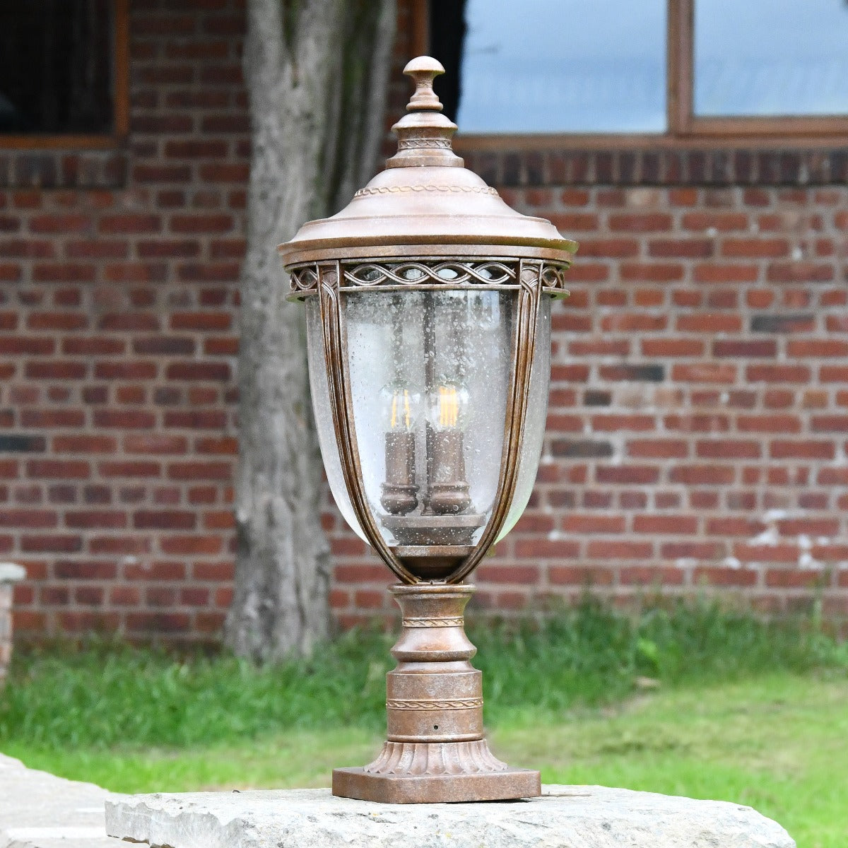Antique Bronze Pillar Post Light