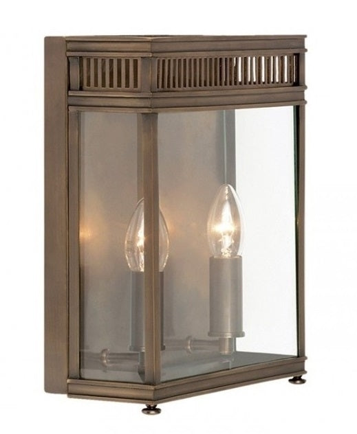 Antique Bronze Twin Bulb Exterior Wall Lantern