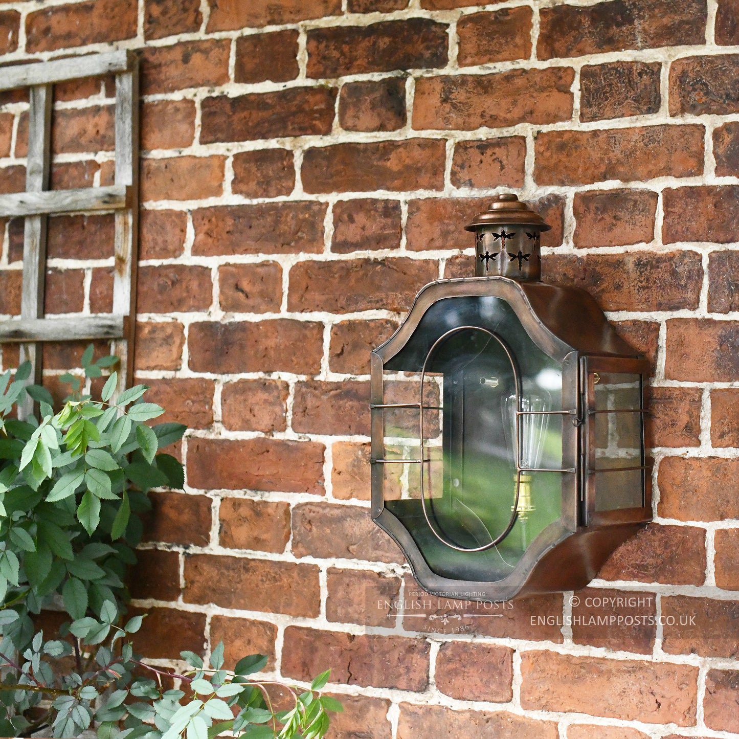 Antique Copper Large Round Wall Lantern