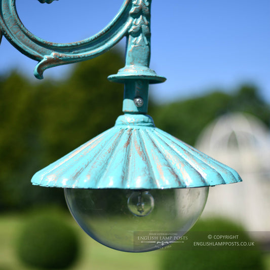 Antique Green Polyurethane Coated Lamp Post Suspended Lantern