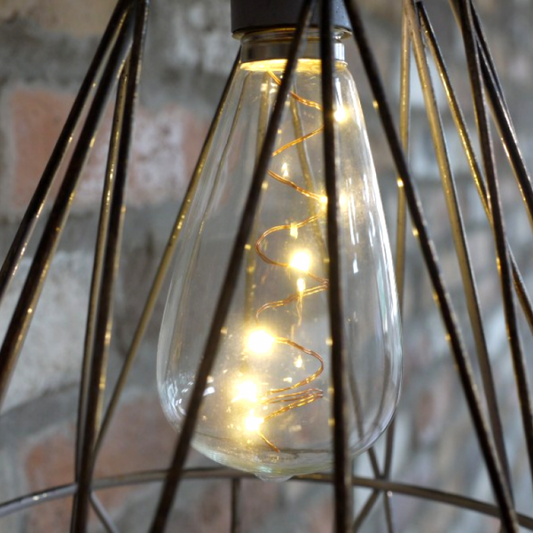 Antique Industrial Style Suspended Wall Light Close Up