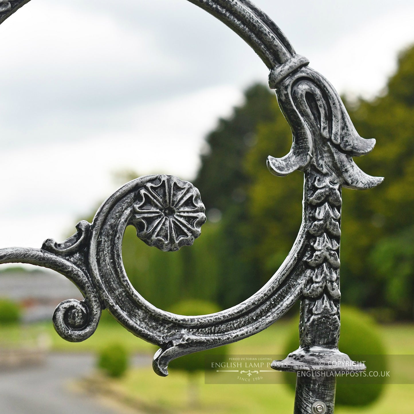 Antique Silver Cast Iron Ornate Scroll Bracket