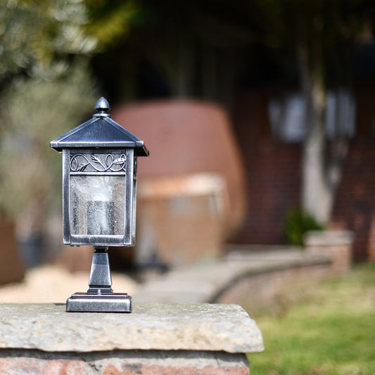 Antique silver driveway light