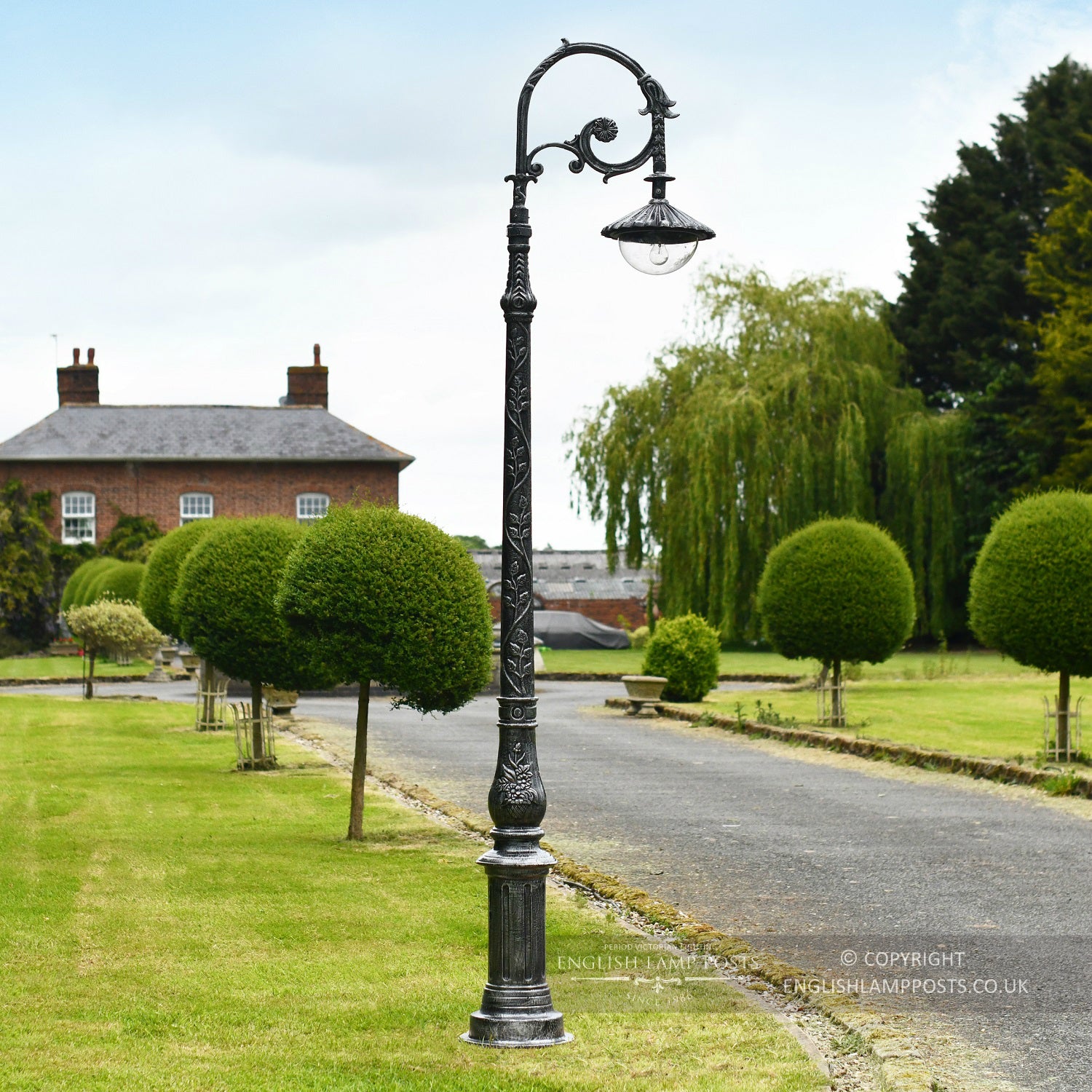 Antique Silver Parisian Inspired Cast Iron Lamp Post