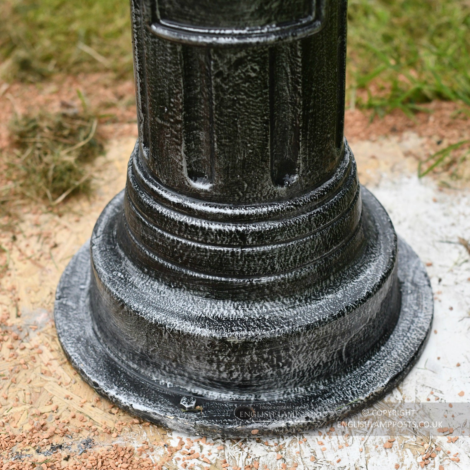 Antique Silver Parisian Inspired Cast Iron Lamp Post Base Plate