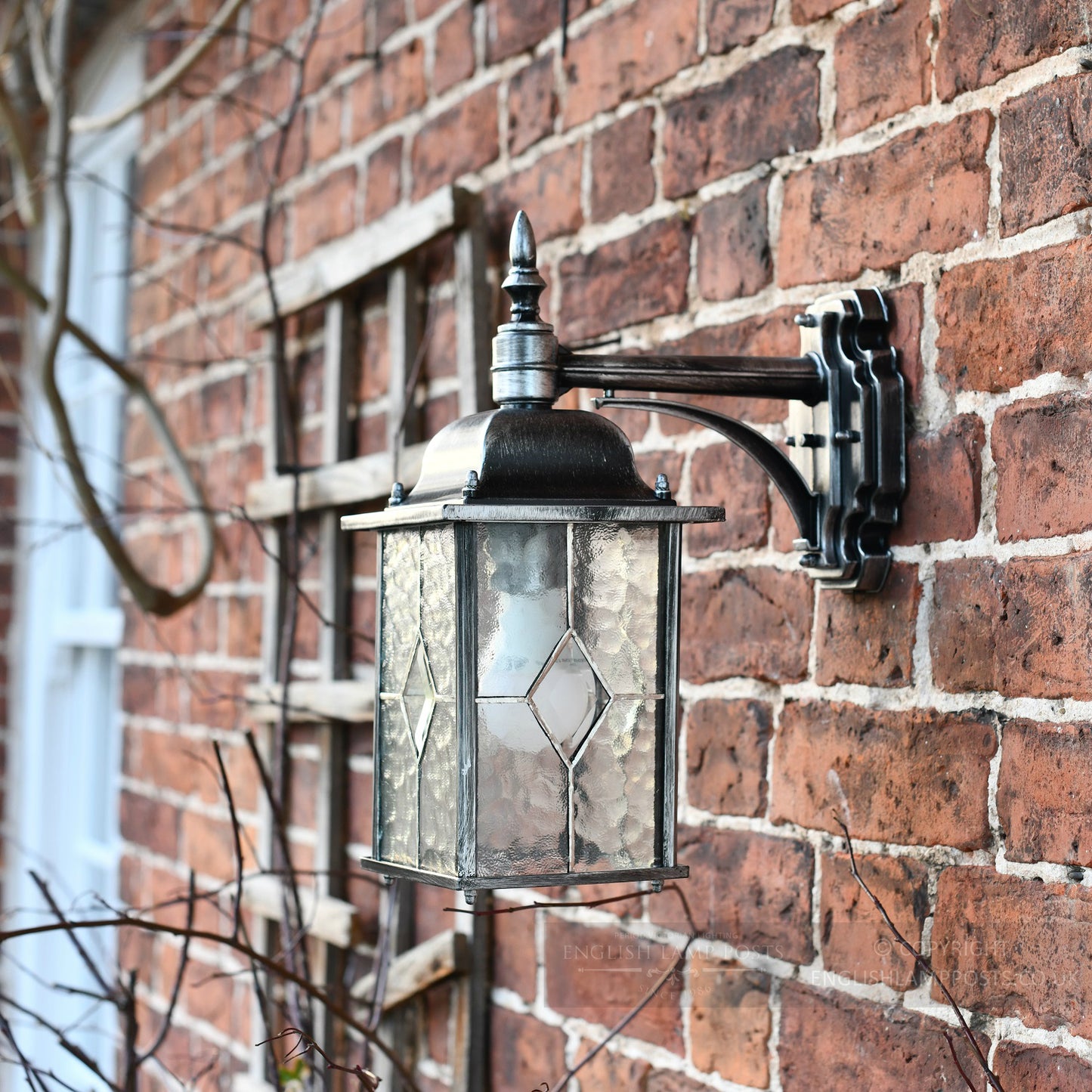 Antique Silver Top Fix Traditional Wall Light