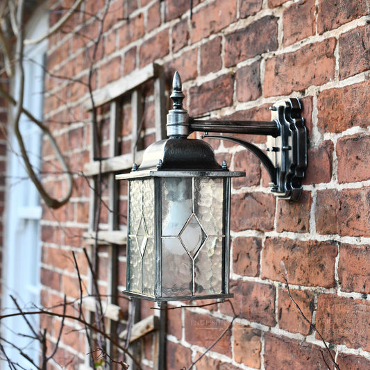 Antique Silver Top Fix Traditional Wall Light