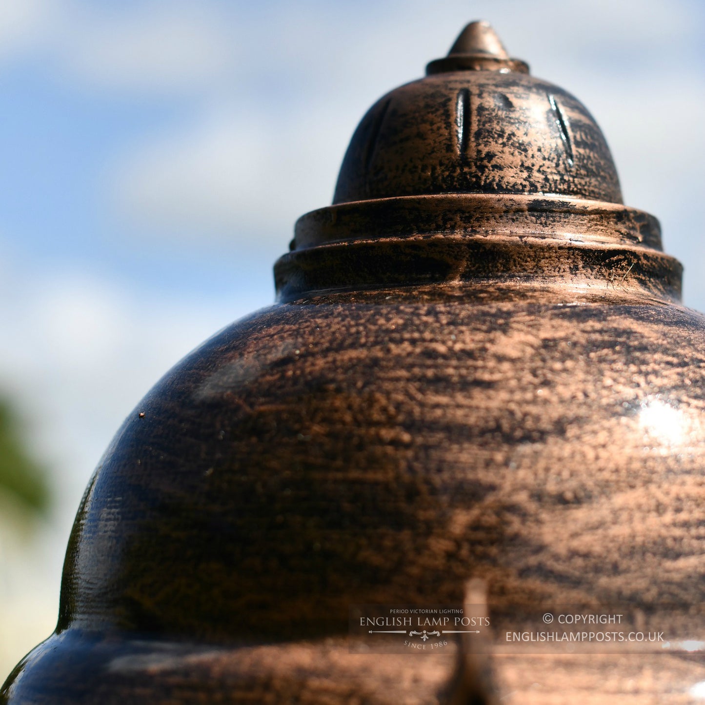 Antique Copper Finish Decorative Finial On Lantern Top