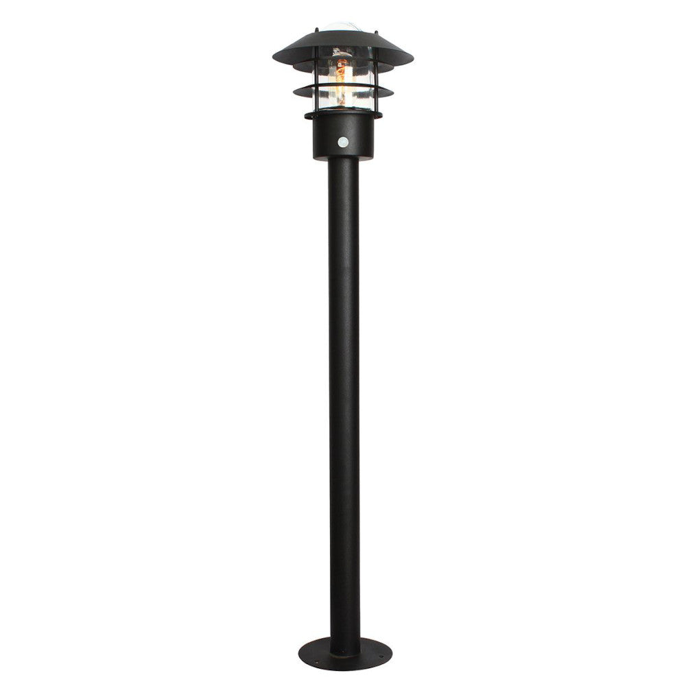 'Ashcombe' Contemporary Black PIR Bollard Light 