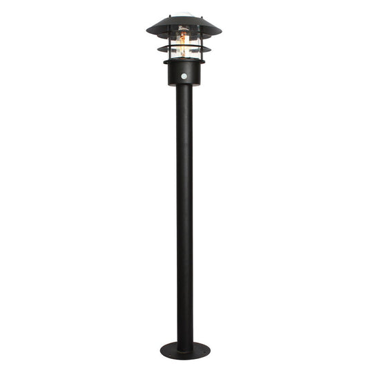 'Ashcombe' Contemporary Black PIR Bollard Light 
