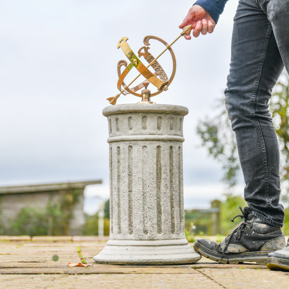 Life size scale of the brass armillary