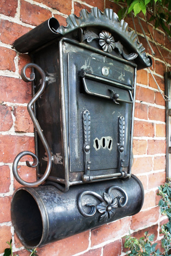 Antique Iron Gothic Wall Mounted Post Box