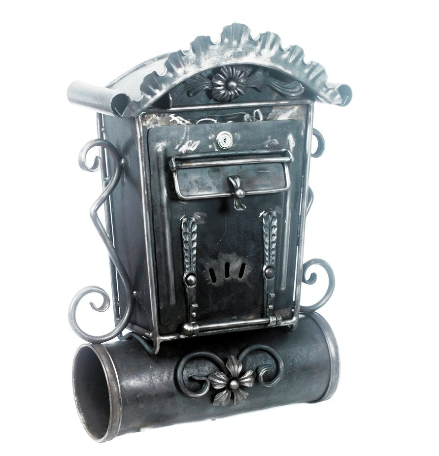 Gothic post box with newspaper holder