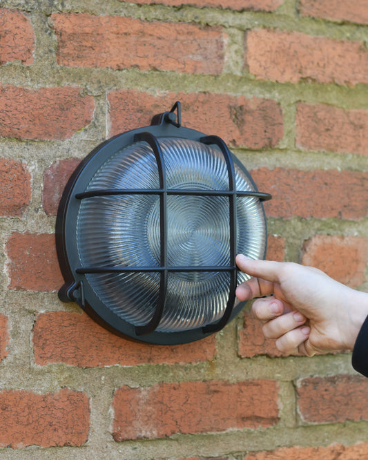 Life size scale of the 'Austerson' Nautical Inspired Wall Lantern