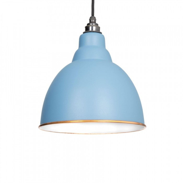 Baby Blue Bowl-Shaped Hanging Pendant Light