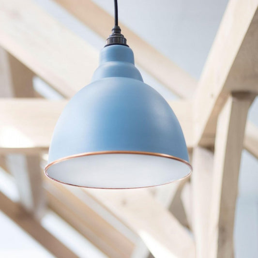 Baby Blue Bowl-Shaped Hanging Pendant Light