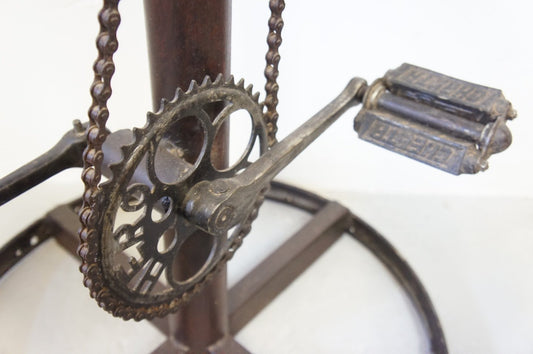 close up bike parts table