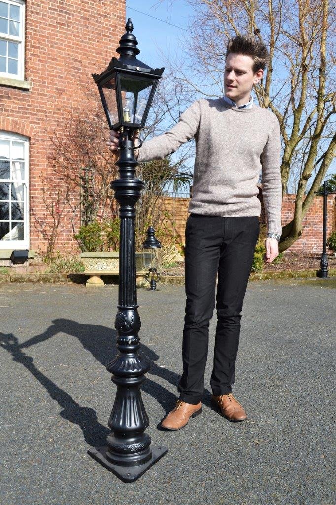 Life size scale of Deluxe Fluted Barley Twist 1.7m Post