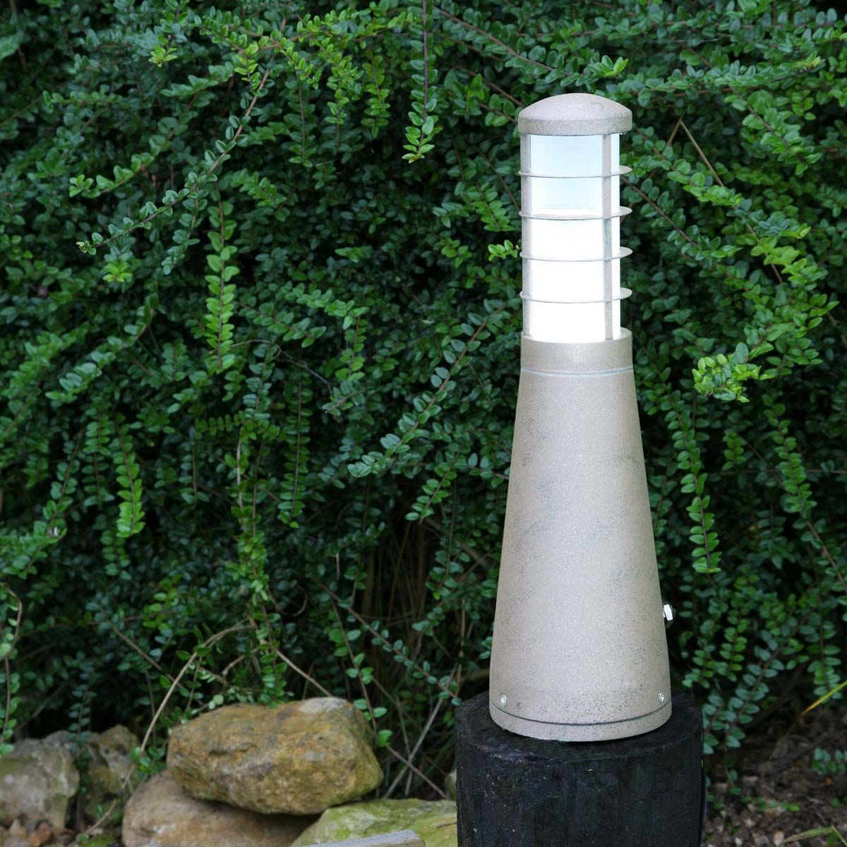 The aluminium bollard on a pillar