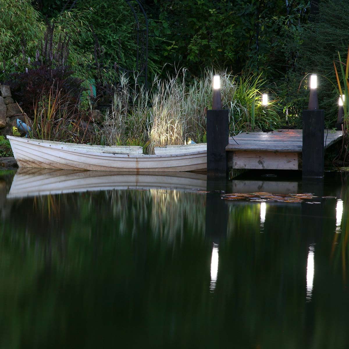 View of the 'Baron' iron lights illuminated