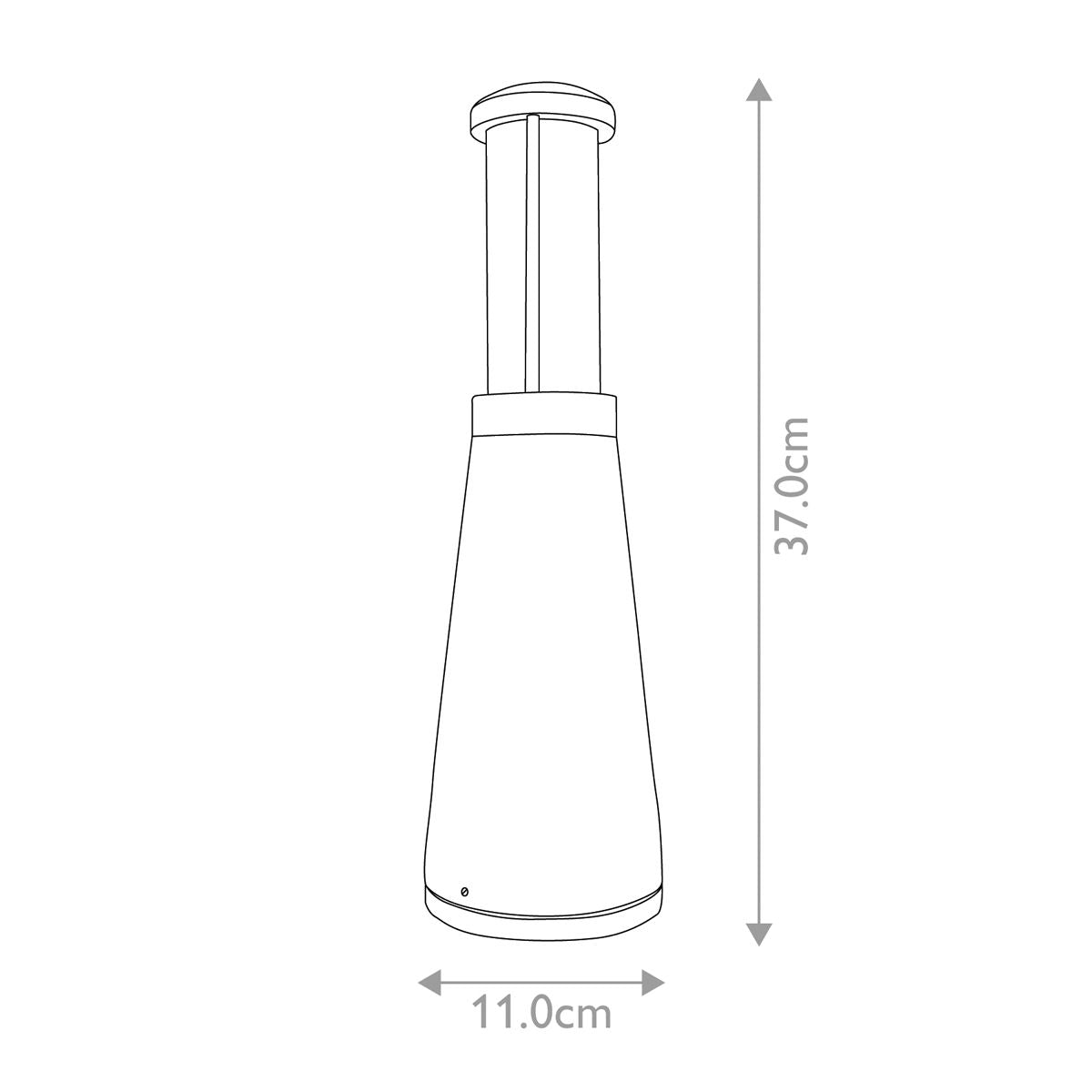Dimensions for the plain aged iron pillar light