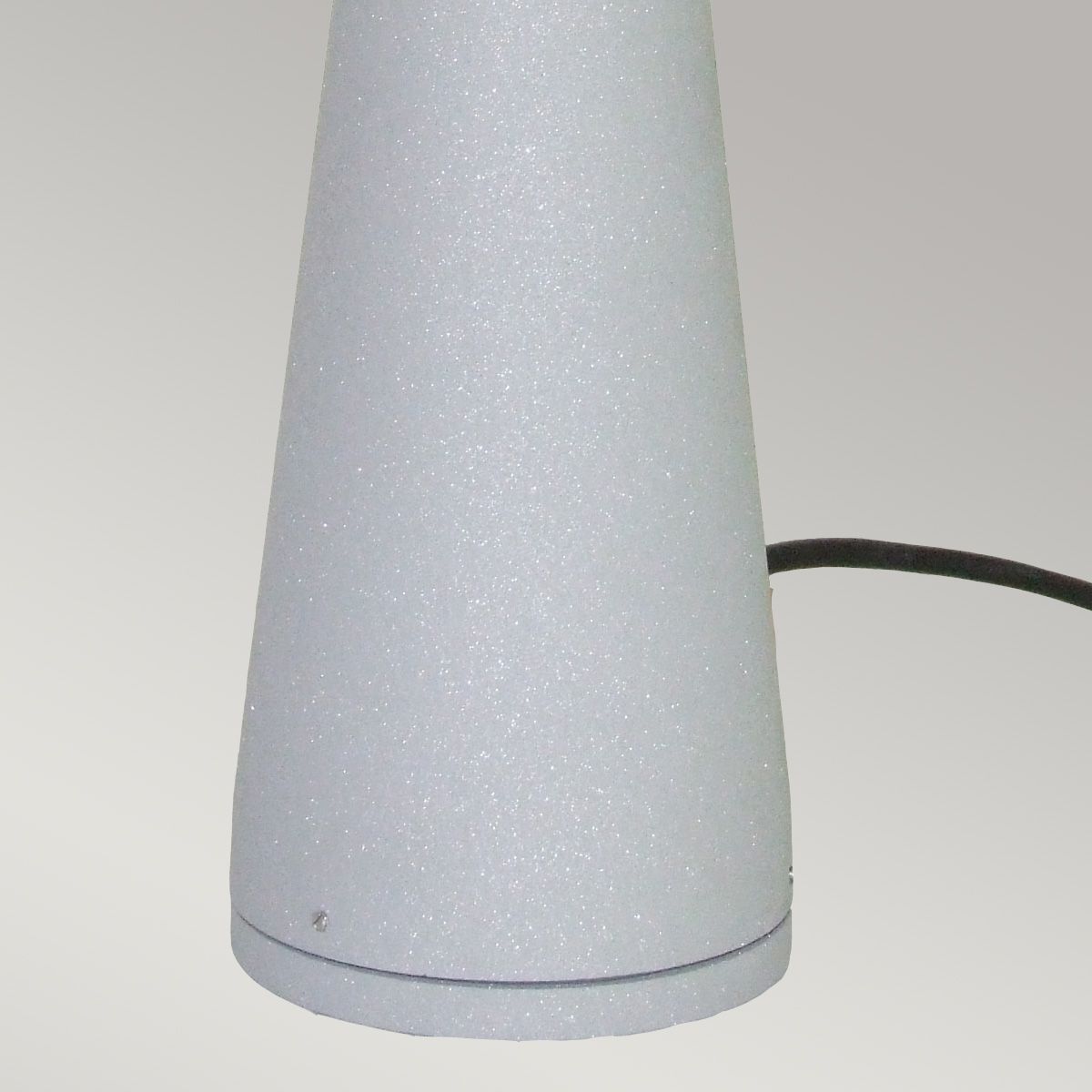 Magnified view of the silver base