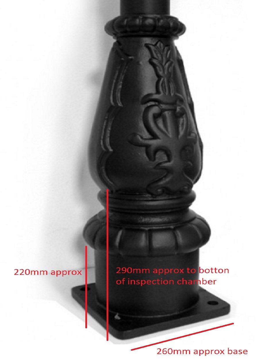 Lamp Post Base Dimensions 
