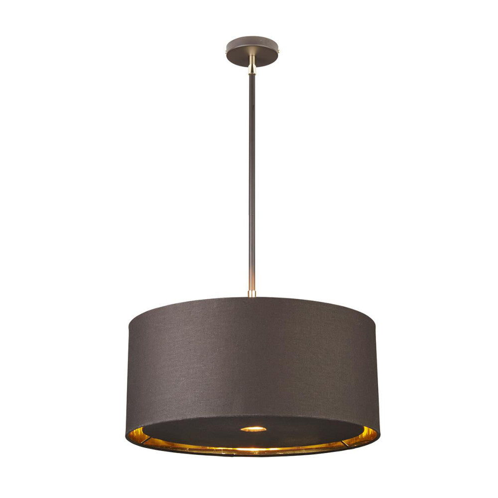 'Basing' Polished Brass And Brown Pendant Light