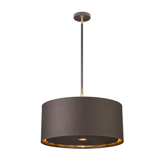 'Basing' Polished Brass And Brown Pendant Light