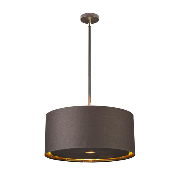 'Basing' Polished Brass And Brown Pendant Light