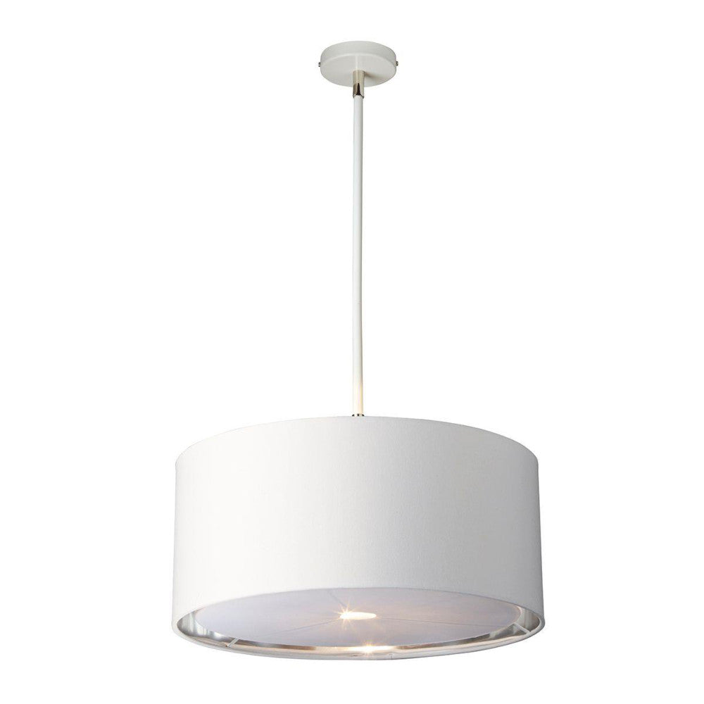 'Basing' Polished Nickel And White Pendant Light