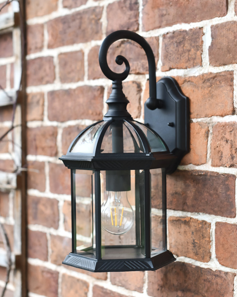 Side profile of the ornate wall light 