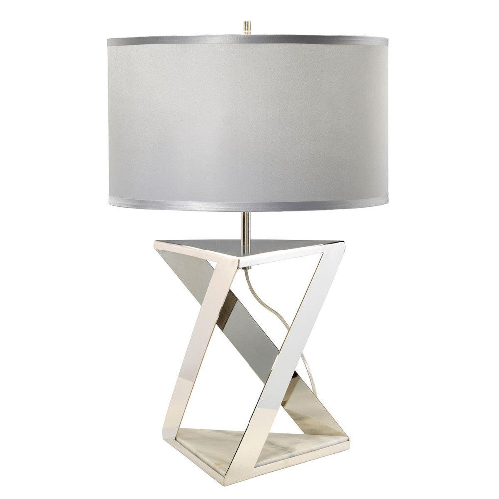 'Belhus' Modern Silver Table Lamp