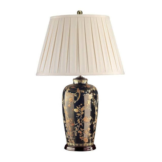 'Belsay' Black And Gold Black Bird Table Lamp - thumbnail