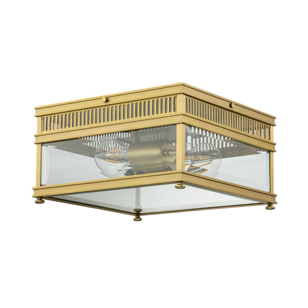 'Bentley' Brushed Brass Square Ceiling Light