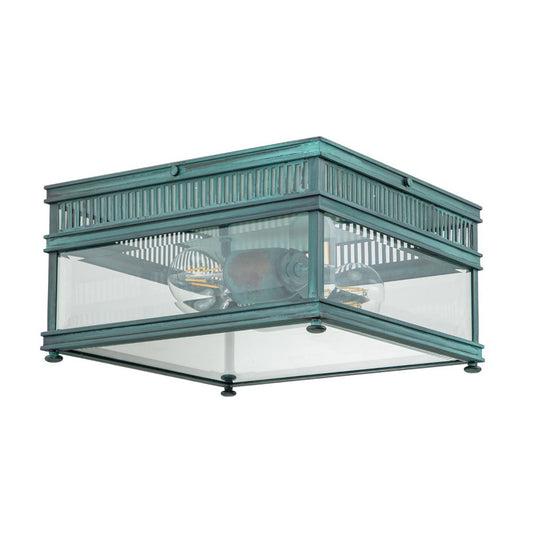 'Bentley' Verdigris Square Ceiling Light