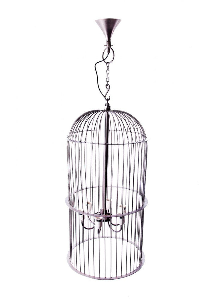 'Bexton' Bird Cage Chandelier Pendant Light in silver 