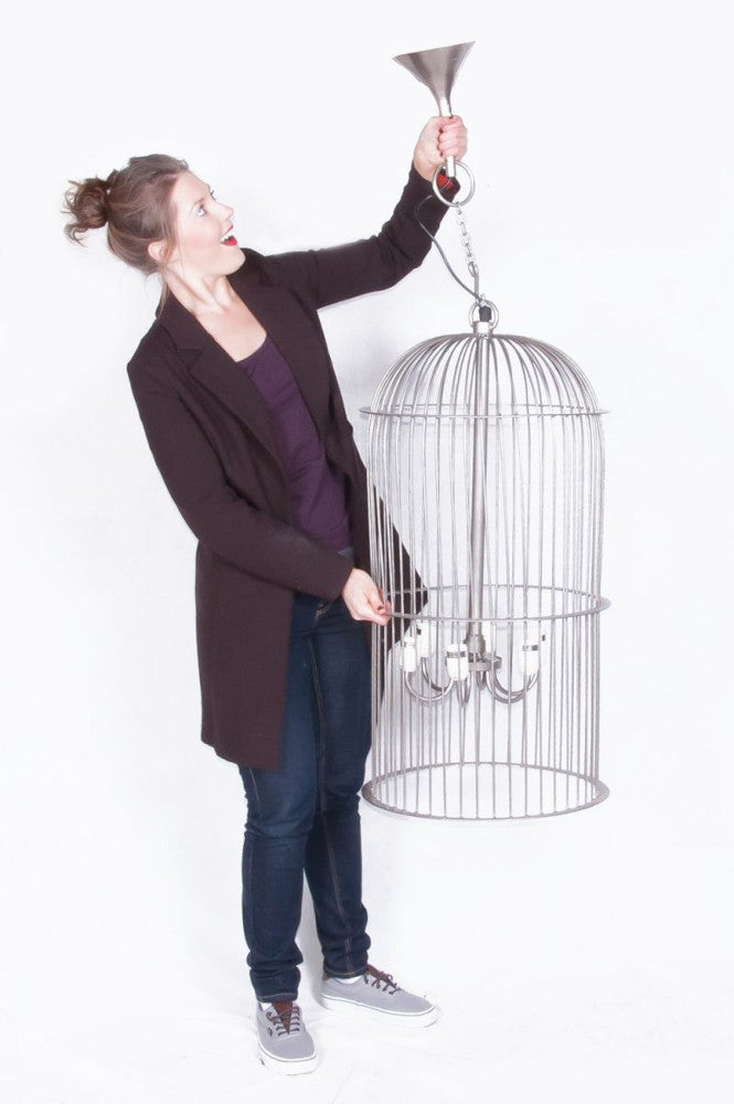 'Bexton' Bird Cage Chandelier Pendant Light in situ