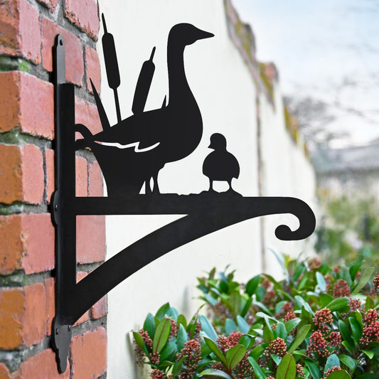 "Duck" Garden Hanging Basket Bracket In Situ